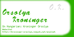 orsolya kroninger business card